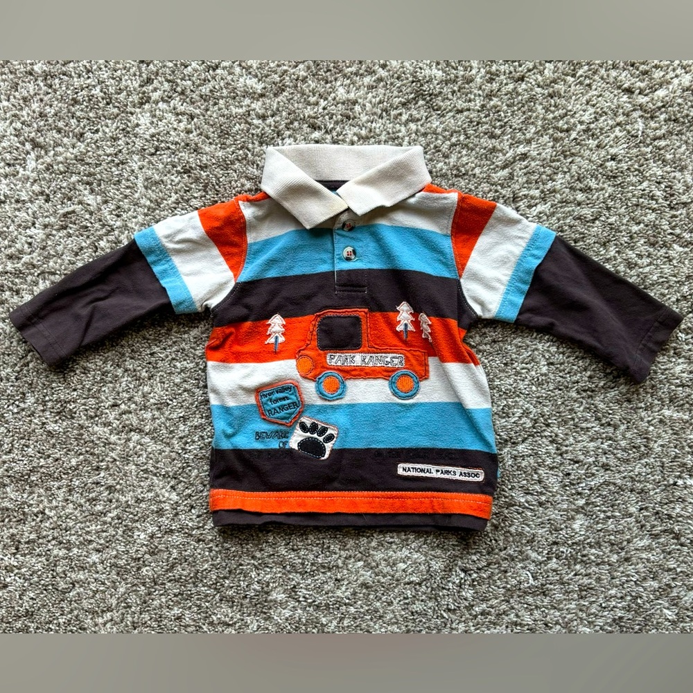 Pumpkin Patch long sleeved polo Sz 6-12 months GUC